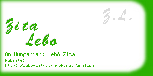 zita lebo business card